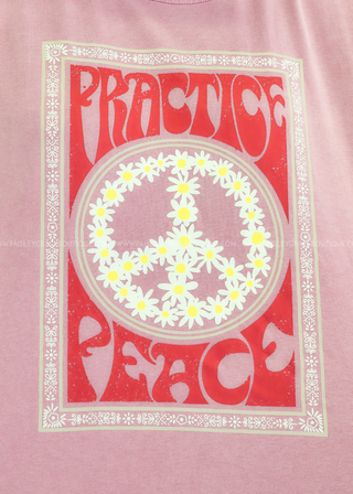 Practice Peace Sweatshirt Dress  - Pink