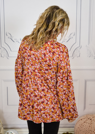 Here For The Blooms Top - Rust - FINAL SALE