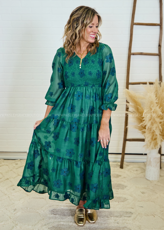 Dreams Take The Lead Dress - Dark Green