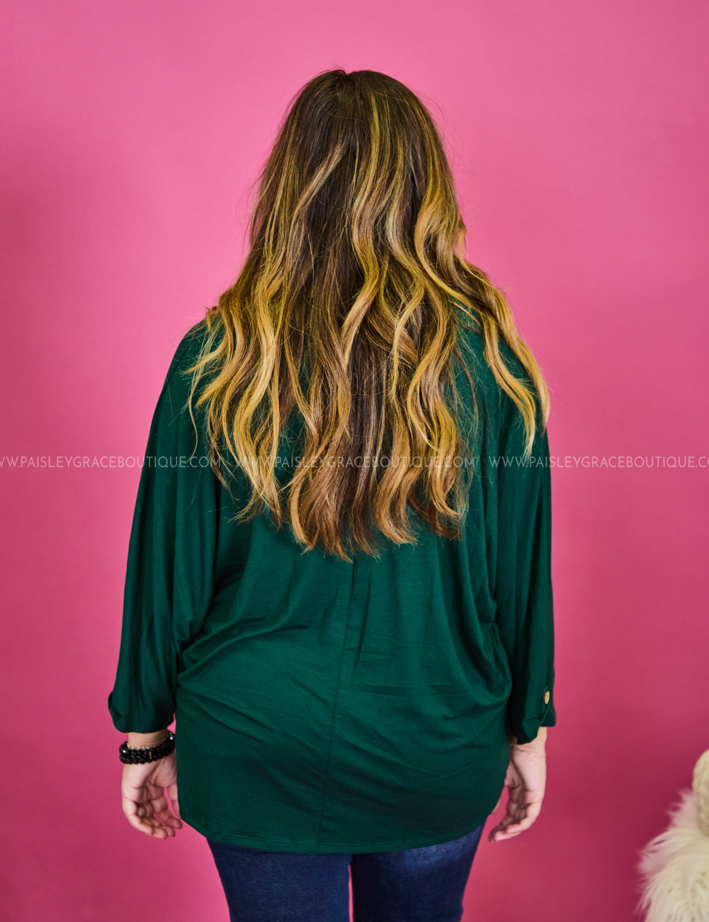 City Lights Calling Top - Hunter Green* LAST ONES FINAL SALE *