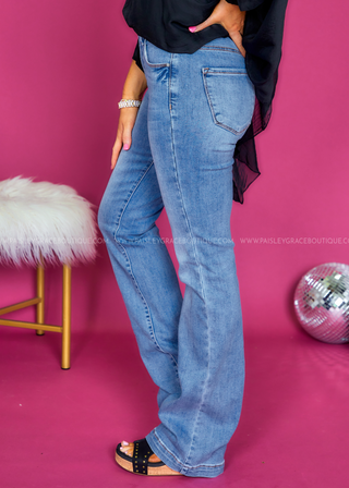 Lisette Tummy Control Bootcut Jeans by Risen