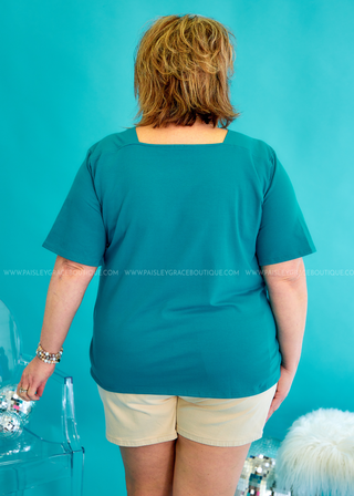 Perfectly Mine Top - Teal - FINAL SALE