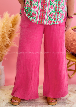 Ariella Pants - Magenta/Fuchsia - FINAL SALE