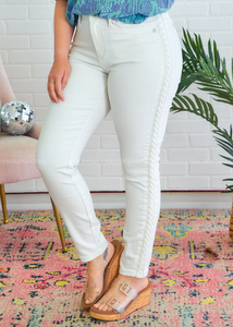 Simone Braided Relaxed Jeans by Judy Blue