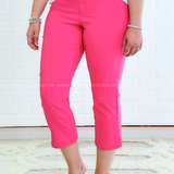 Bridget Hyperstretch Pull On Capri - Fiery Coral (Hot Pink)* FINAL SALE *