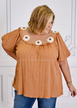 Darling Daylily Top - Camel