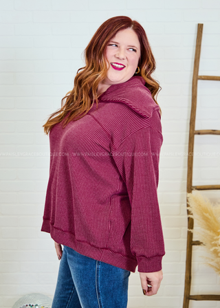 Autumn Snuggles Top - Burgundy