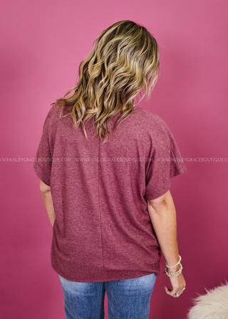 Catch My Drift Top - Burgundy