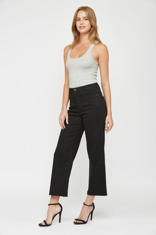 Wide Leg Crop - Black - Preorder