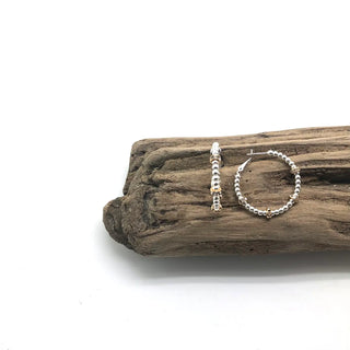 Beaded Medium Hoop Earrings