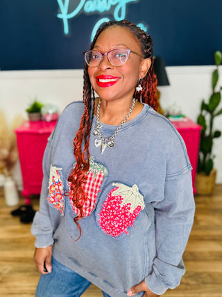 Berry Patchwork Sweatshirt