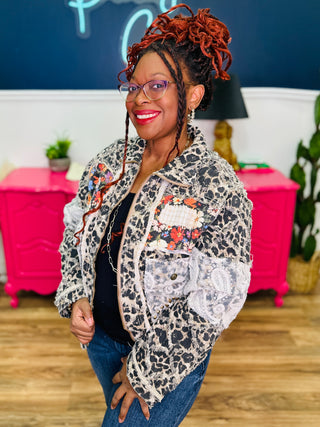 POL Long Sleeve Patchwork Jacket