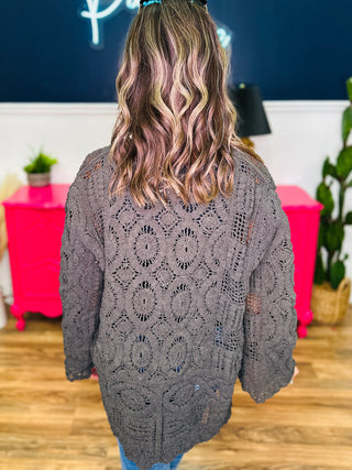 POL Stay Forever Cardigan - Ink Charcoal