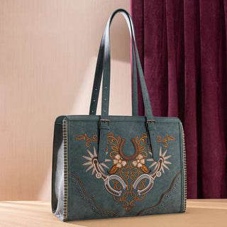 Montana West Western Embroidered Tote - Turquoise