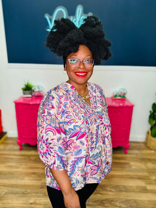 Bloom Your Way Top - Blue