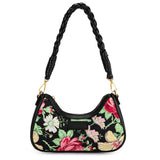 Wrangler Floral Print Braided Hobo Bag - Black