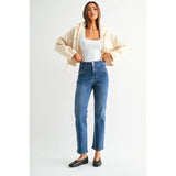 High-Rise Ankle Straight Jeans By Mica
