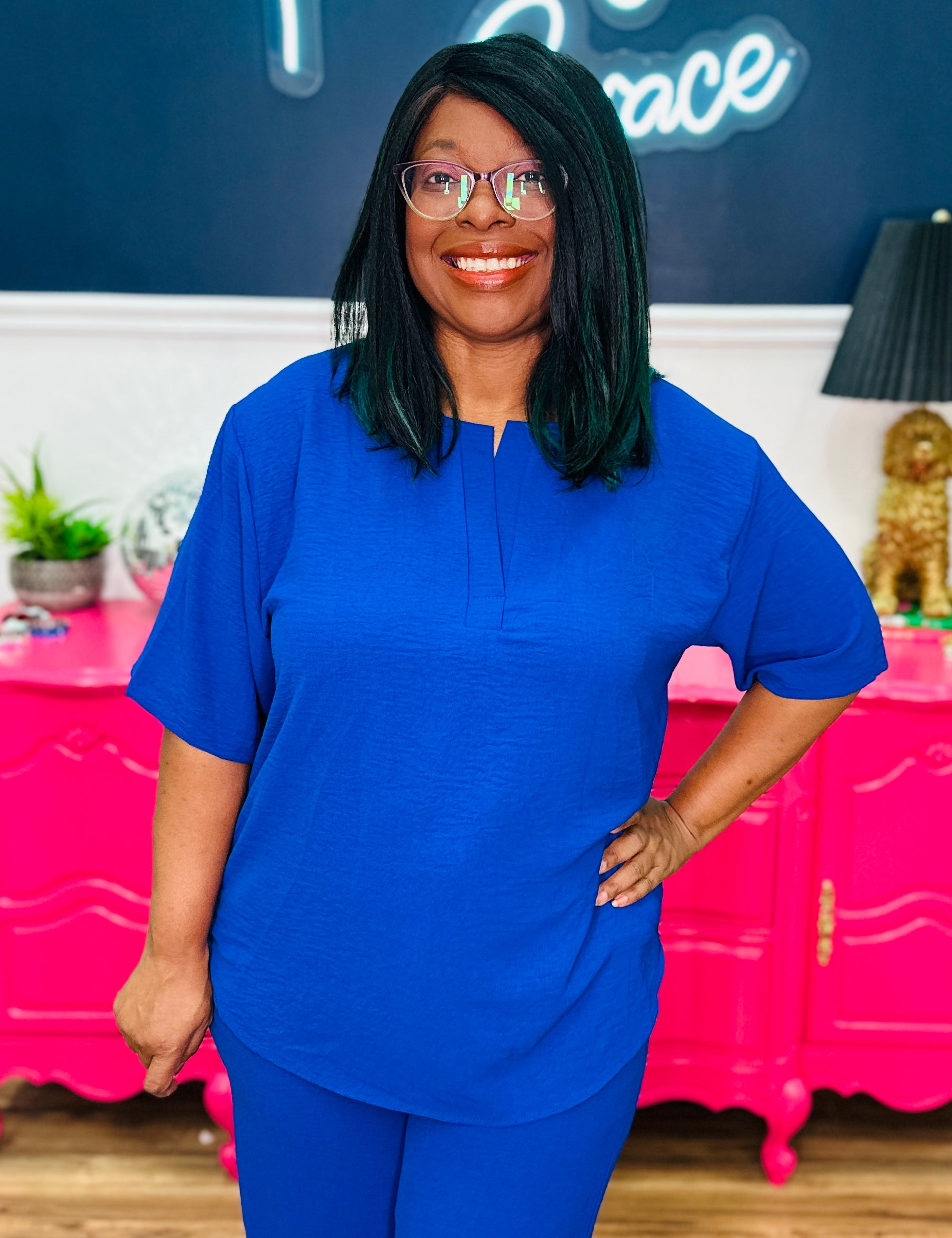 Sweet Tea Sundays Top - Royal Blue - LAST ONES FINAL SALE