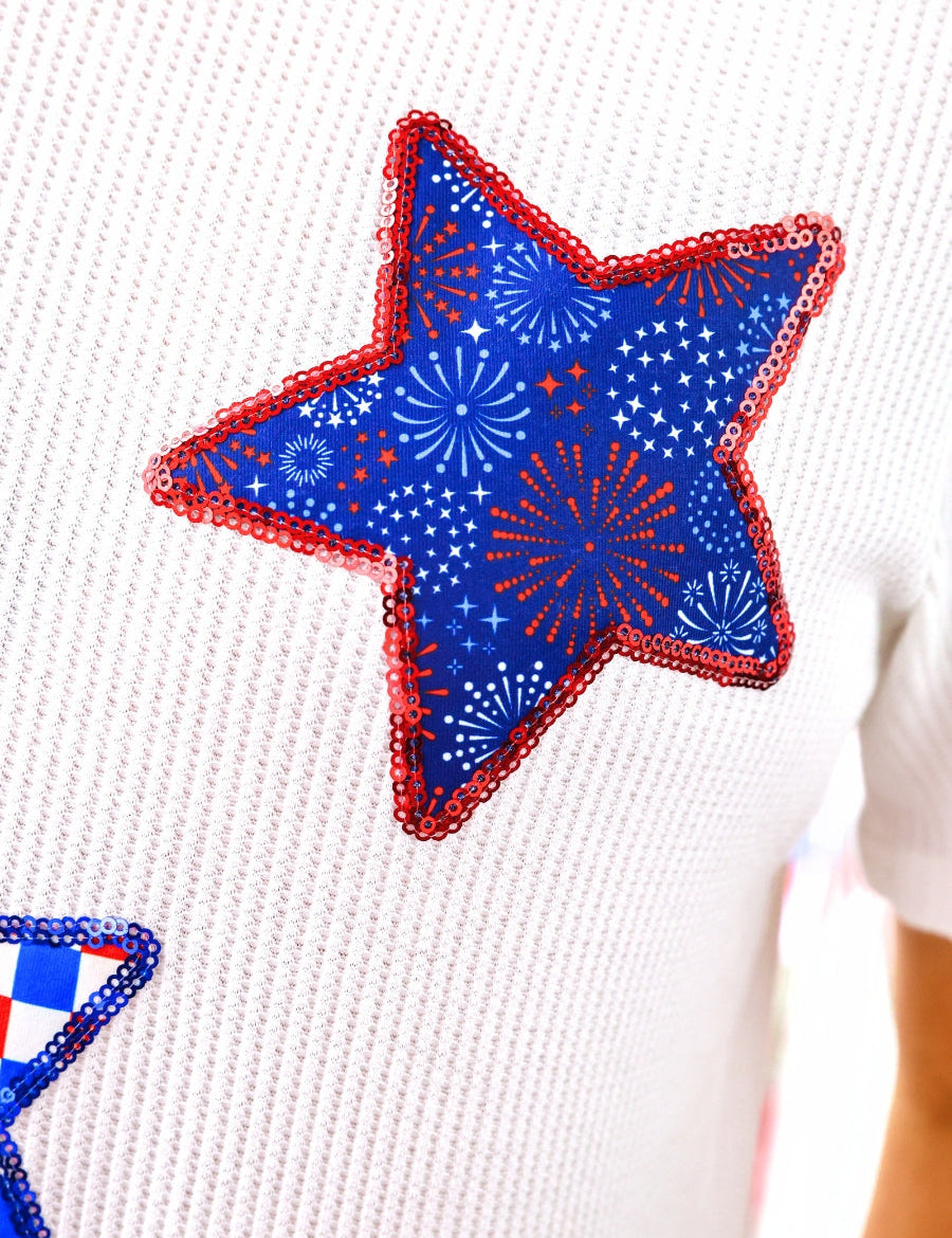 Patriotic Stars Patch Tee