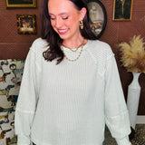 Woven In Comfort Top - Apple Green