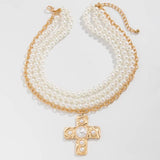 Faithfully Yours Pearl Cross Necklace