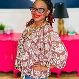 Boho Printed Blouse - FINAL SALE
