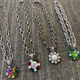 Flower Pendant Necklace - 4 Colors - PREORDER