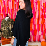 The Peyton Pearl Poncho - Black