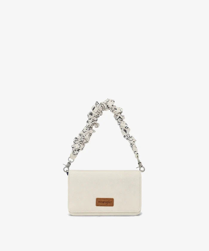 Wrangler Scrunchie Strap Flap Crossbody Bag - Beige