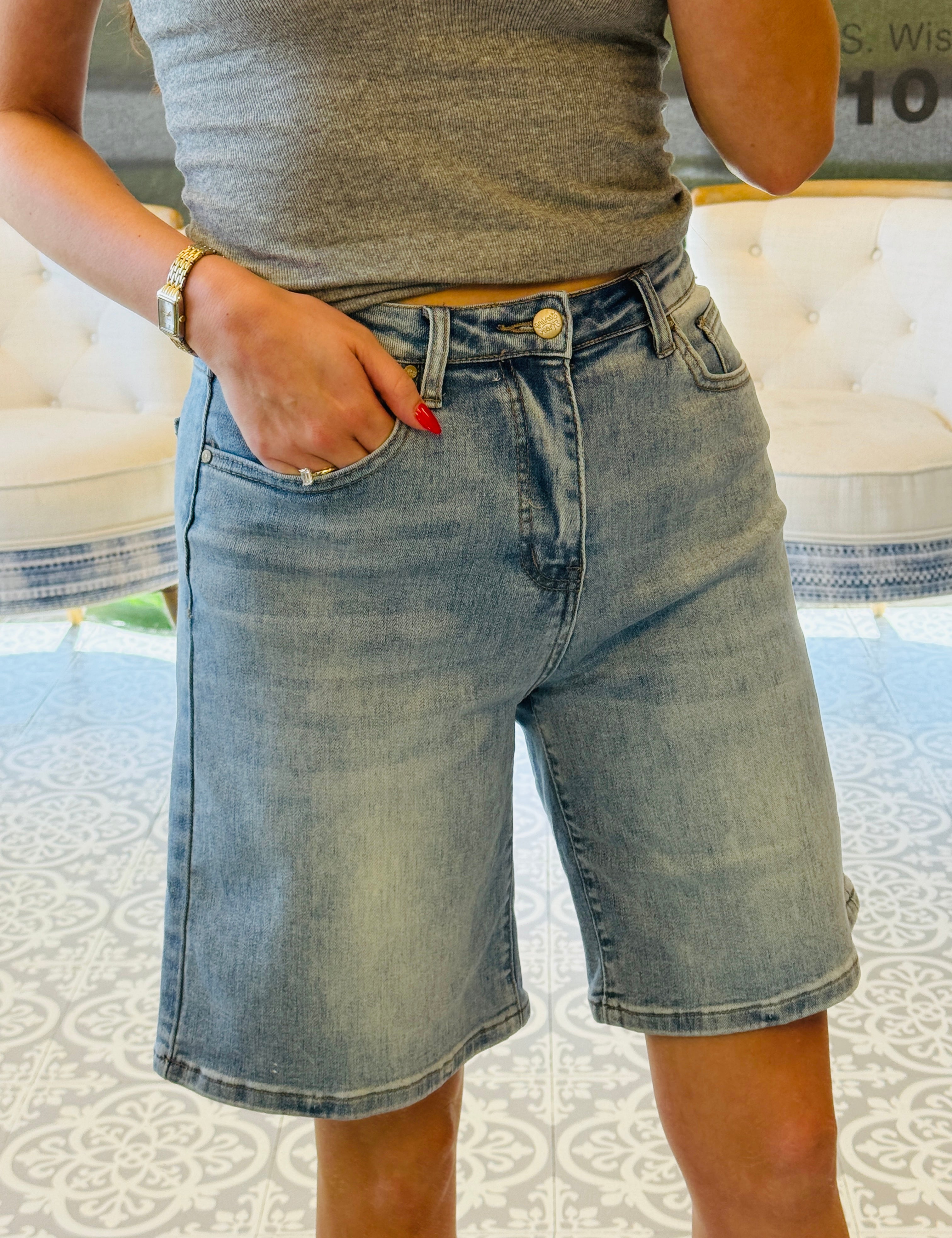 Kreek Bermuda Denim Shorts