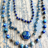 Janet Layered Multi-Wear Necklace - Blue