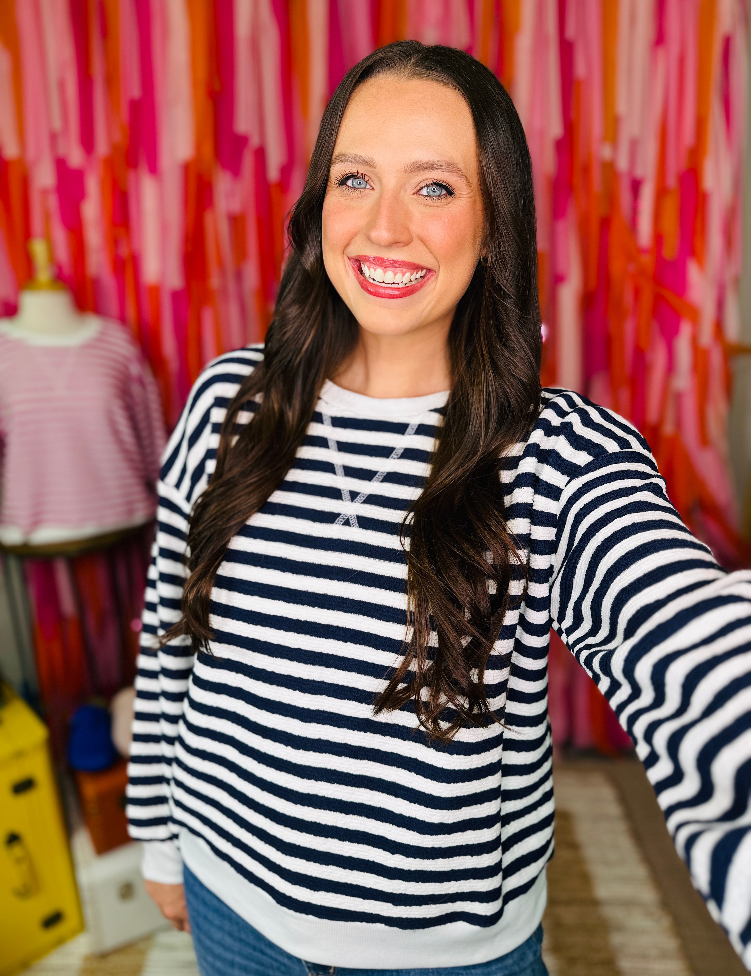 Simply Striped Top - Navy