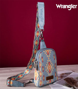 Wrangler Southwestern All-over Aztec Print Sling Bag - Jean
