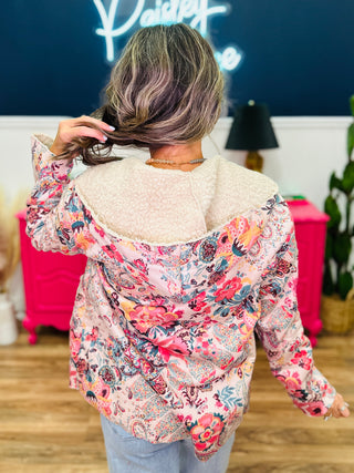 Vintage Paisley Sherpa Lined Jacket