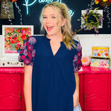 Navy Meadow Top