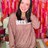 "Merry" on Leopard Mock Neck Top  - PREORDER