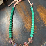 Jade/Pink Beaded Necklace - PREORDER