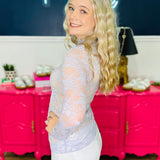 Sunlit Lace Top - Lavender