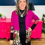 Animal And Floral Print Color Block Cardigan - LAST ONES FINAL SALE