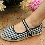 Fallon Black Gingham Mary Jane Flats