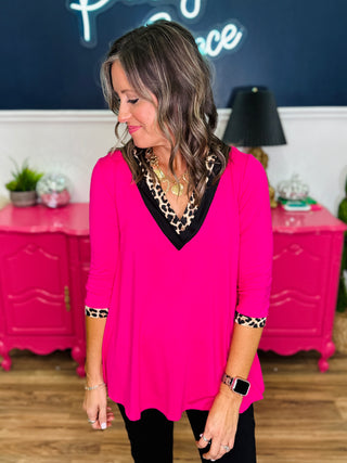 Layered V-Neck 3/4 Sleeves Top