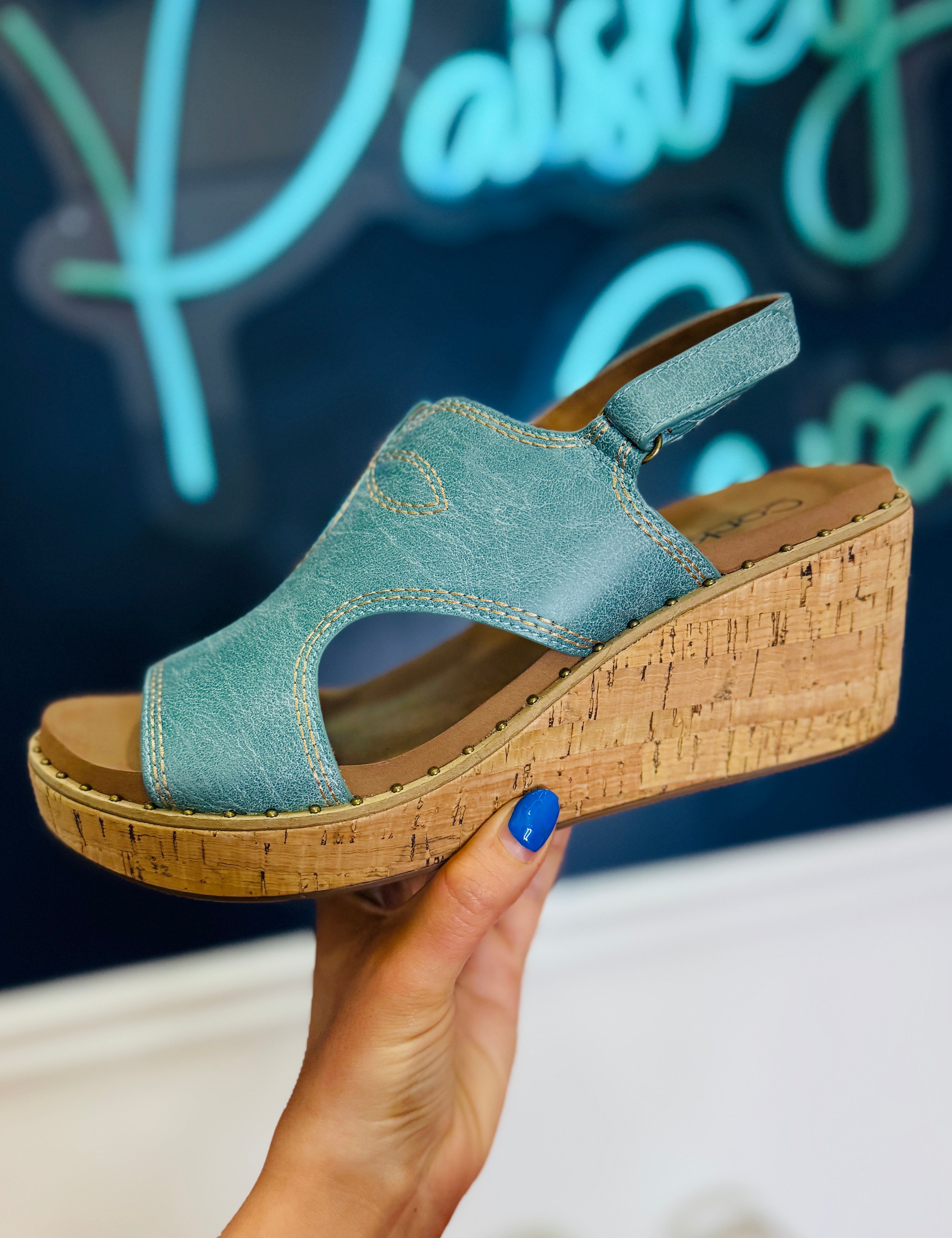 Darlin Turquoise Wedges by Corkys