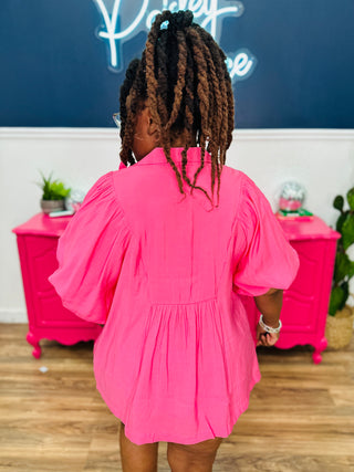 Talk To You Top - Coral Pink - FINAL SALE