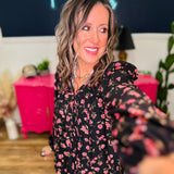 Floral Print With Front Ribbon Detail Top - FINAL SALE