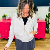 Ash Grey Scuba Zip Jacket - LAST ONES FINAL SALE