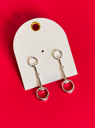 Lizzie Horse Bit Earrings - Silver