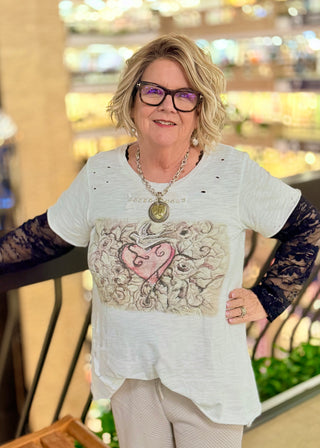 Boho Heart Tattered Tee