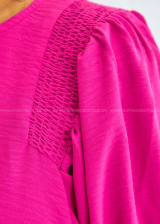 Shake It Away Top - Hot Pink - LAST ONE FINAL SALE