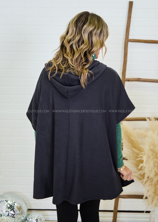 Classic Beauty Hooded Kimono - Black