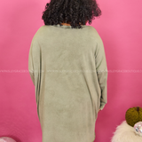 Flirty Flourish Top - Military Green - LAST ONES FINAL SALE